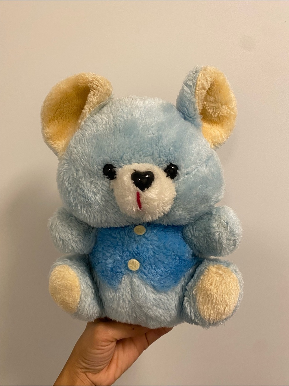 Vintage Retro Blue Plush Teddy Bear